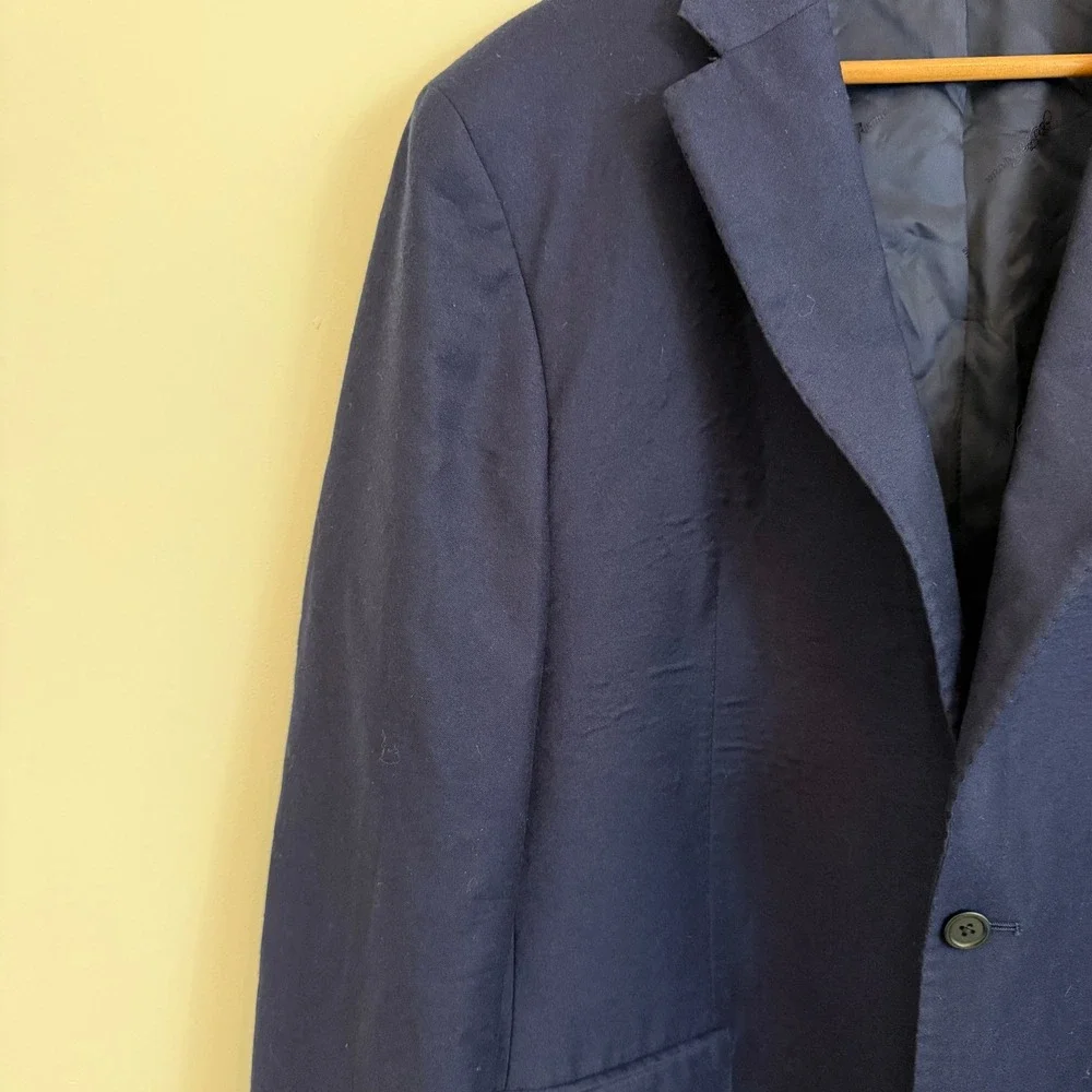 Saks Fifth Avenue Ermenegildo Zegna Heritage Navy Blazer Sport Coat Italy 44‎